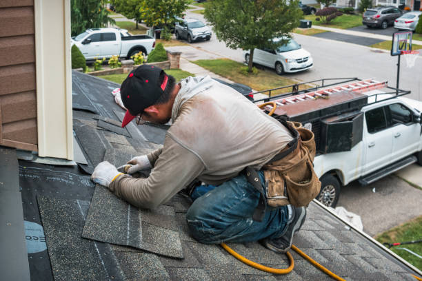 Professional Emergency Roof Repair technician working in Snover, MI